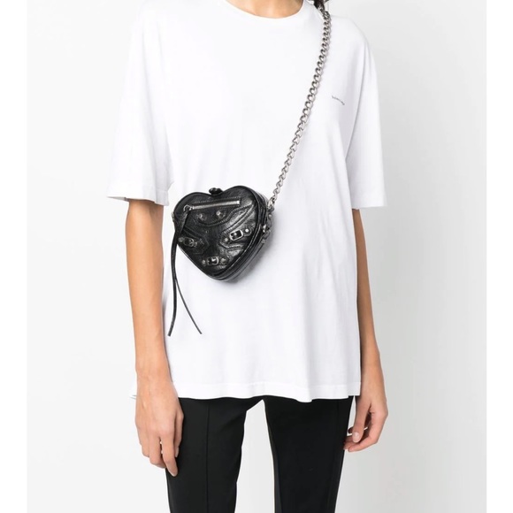 Balenciaga Handbags - Balenciaga Mini La Cagole Heart Leather Crossbody Bag